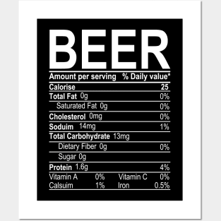 Beer Nutritional Facts Posters and Art